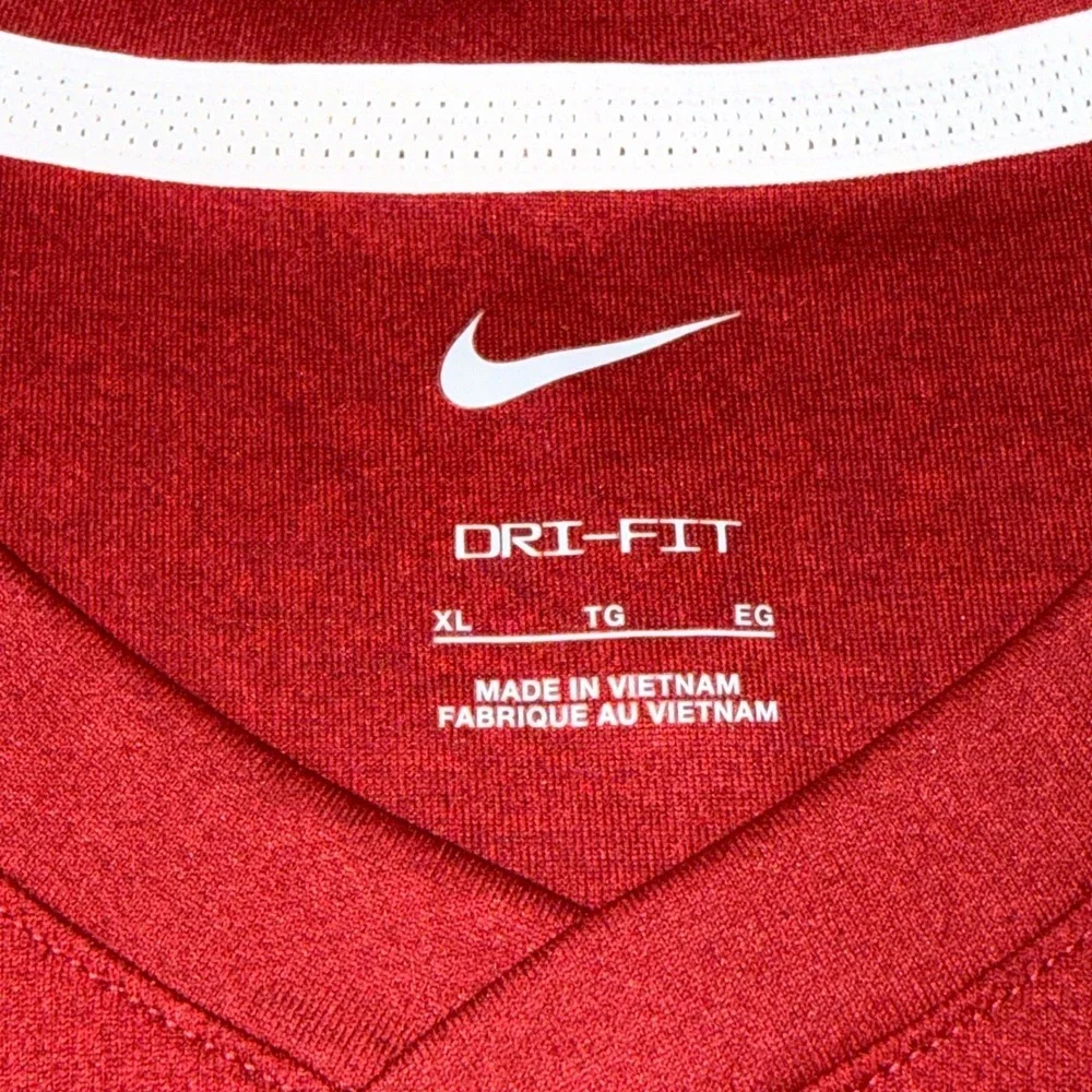 Nike Arkansas Razorbacks Dri-FIT On-Field Shirt Mens XL Red V-Neck Training Top